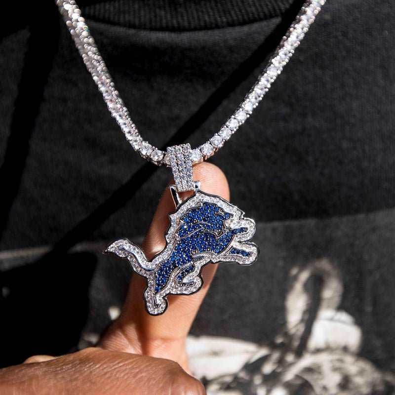 GLD Officially licensed NFL Sports Team Logo Pendant - Gold Plated Iced Out Football Necklace Charm - Image 2